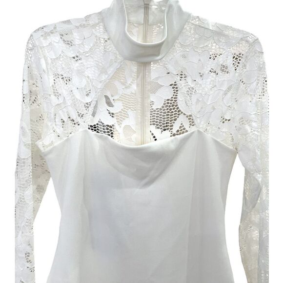 New! Nookie X Revolve Women's Lady Lace Long Sleeve Midi Dress White Large NWT - Picture 5 of 15
